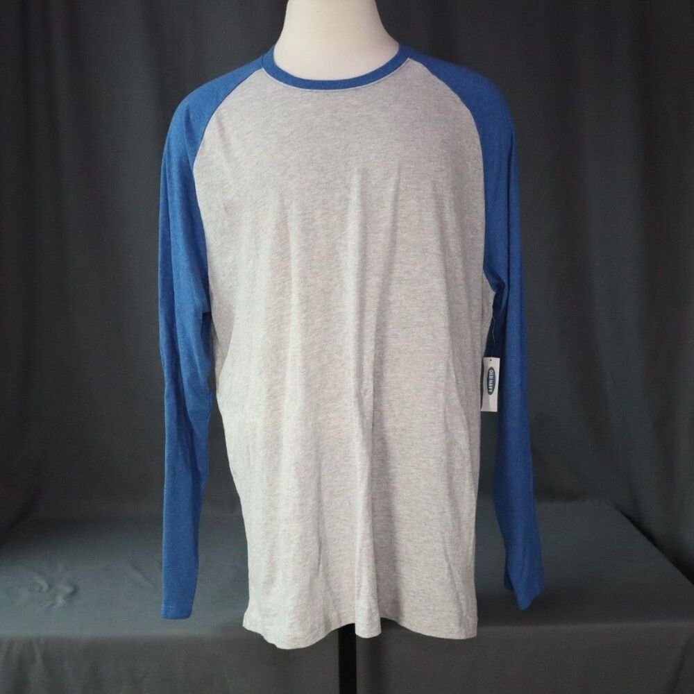 Old Navy T-shirt Blue/Gray Athletic Long Sleeve  Shirt XL  NEW